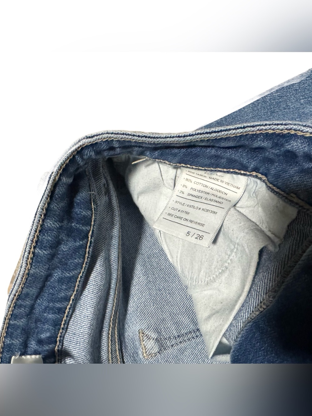 KanCan High Waisted Distressed Jeans Women's 26 Light Wash Denim Faded Stretch - Picture 6 of 6